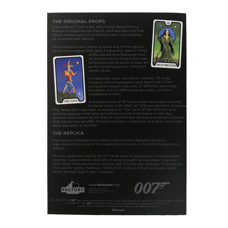 James Bond Live And Let Die Tarot Cards Prop Replica - Click Image to Close