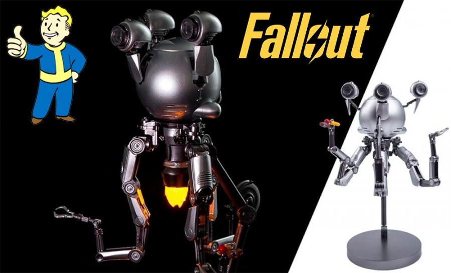 Fallout Mr. Handy Deluxe Articulated 12" Action Figure with Lights and Sound - Click Image to Close