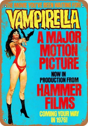 Vampirella 1976 Movie Poster Metal Sign 9" x 12"