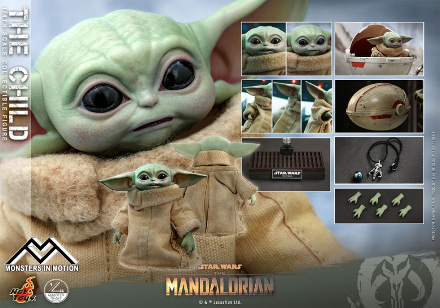 Star Wars The Mandalorian The Child Grogu 1/4 Scale Figure by Hot Toys - Click Image to Close