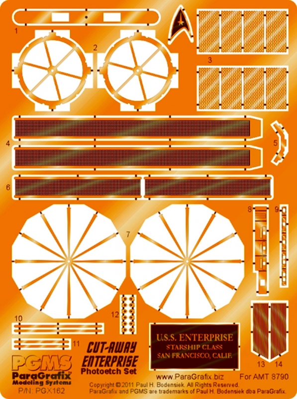 Star Trek Enterprise NCC-1701 AMT Cutaway Enterprise Photoetch Set - Click Image to Close