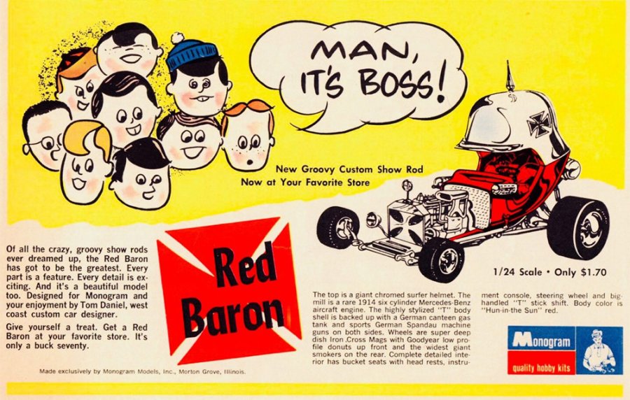 Li'l Red Baron Tom Daniels 1972 Monogram Re-Issue Model Kit by Atlantis - Click Image to Close