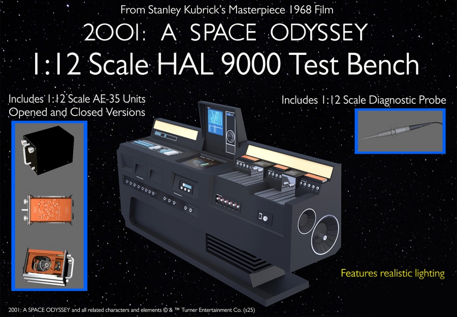 2001: A Space Odyssey Hal 9000 Test Bench 1/12 Scale Replica for (6" Executive Collection) Figures - Click Image to Close