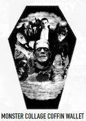 Universal Monsters Collage Coffin Wallet Frankenstein, Dracula, Mummy, Creature from the Black Lagoon, Wolf Man