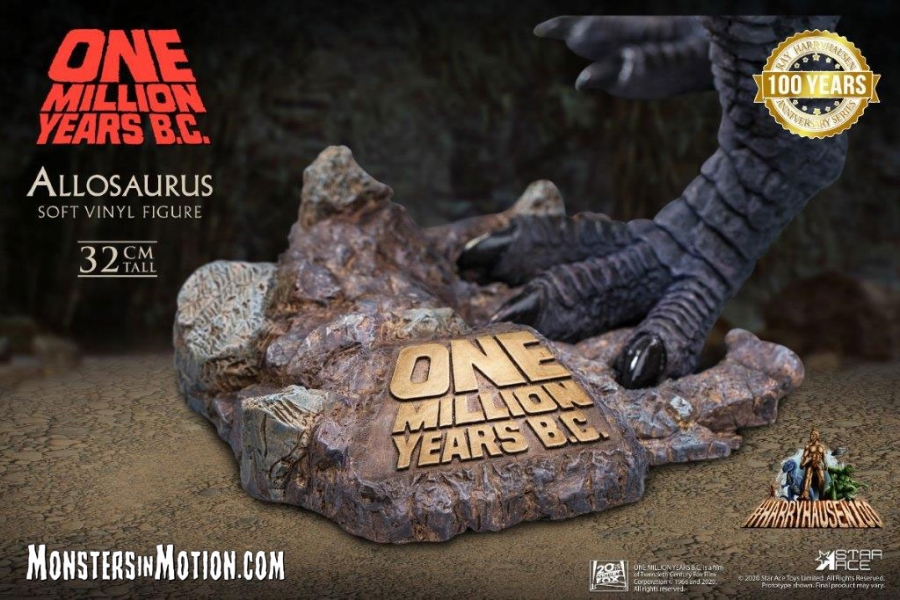 One Million Years B.C. Allosaurus 12" Diorama Statue Ray Harryhausen - Click Image to Close