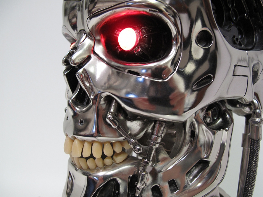 Terminator 2 Judgement Day Endoskeleton Endoskull Head T-800 Prop Replica by Hollywood Collector's Gallery - Click Image to Close