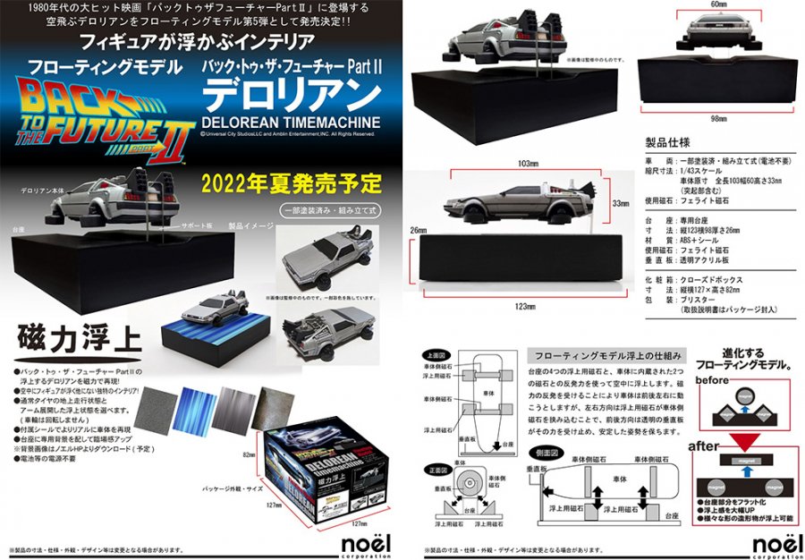 Back to the Future II Delorean Time Machine Floating Model from Japan - Click Image to Close