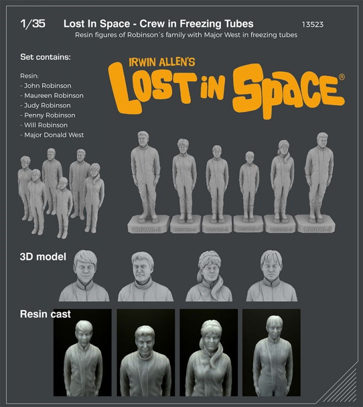 Lost In Space Robinson Family 1/35 Scale Figure Set Model Kit (Freezing Tube Version) - Click Image to Close