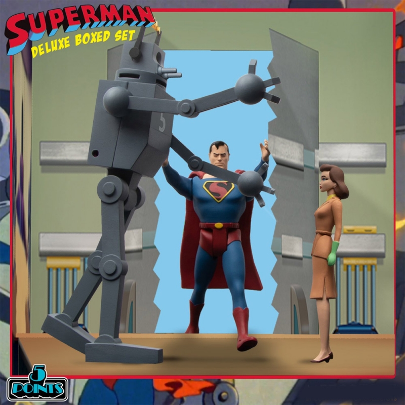 Superman 1941 The Mechanical Monsters 5 Points Deluxe Action Figure Set - Click Image to Close