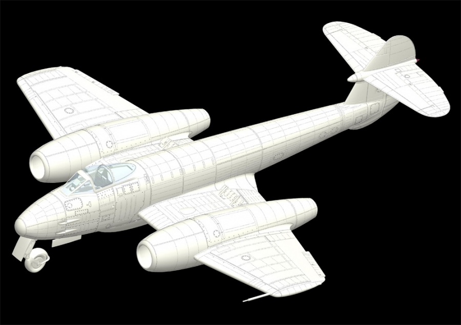 Gloster Meteor F4 1/32 Scale Model Kit by HK Models - Click Image to Close