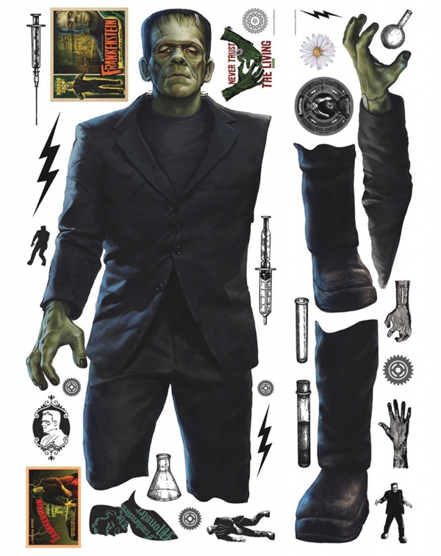 Frankenstein Universal Monsters Giant Peel and Stick Wall Decal - Click Image to Close
