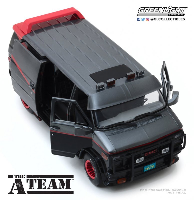 A-Team 1983 TV Series GMC Vandura 1/18 Scale Diecast Replica Mr. T's Van - Click Image to Close