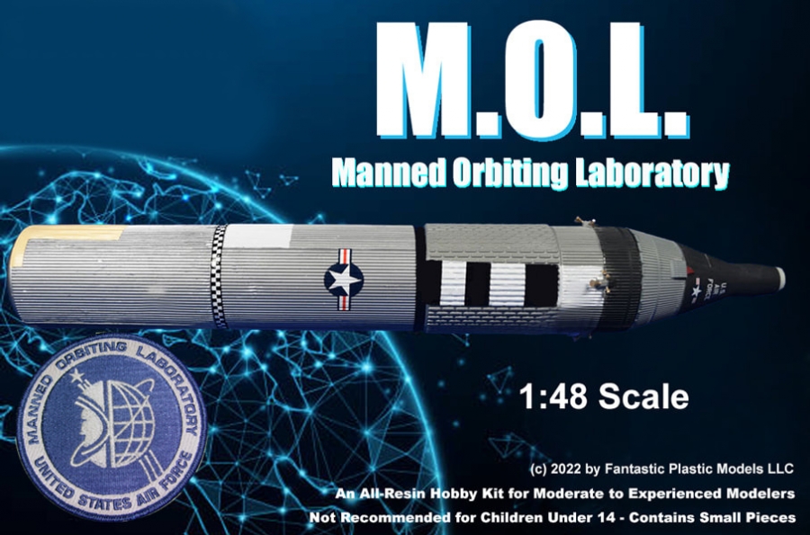 USAF Manned Orbiting Laboratory (MOL) 1/48 Scale Model Kit - Click Image to Close