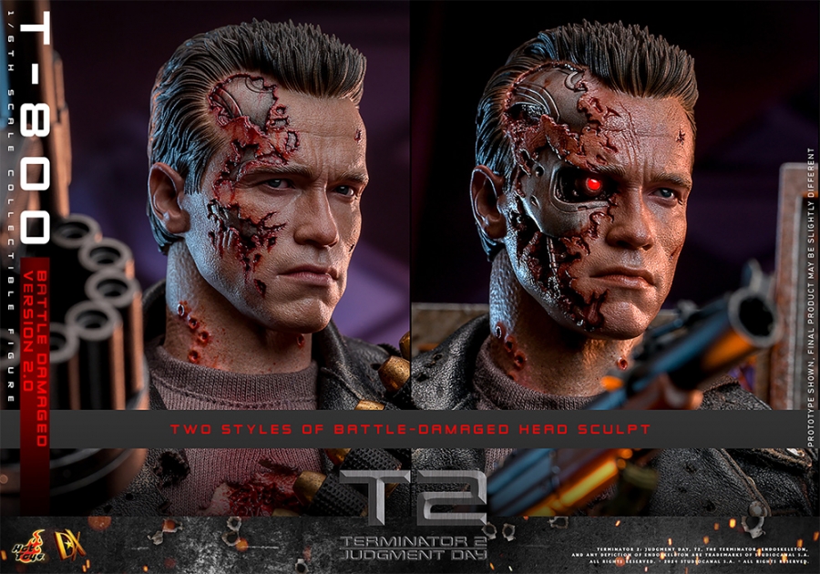 Terminator 2: Judgement Day T-800 Battle Damage 2.0 1/6 Scale Figure by Hot Toys - Click Image to Close