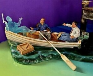 Invisible Man with Rowboat, Chick and Wilbur Aurora Monster Scenes Scale Resin Model Kit