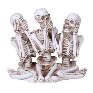 Skeletons Hear, See, Speak No Evil Statue