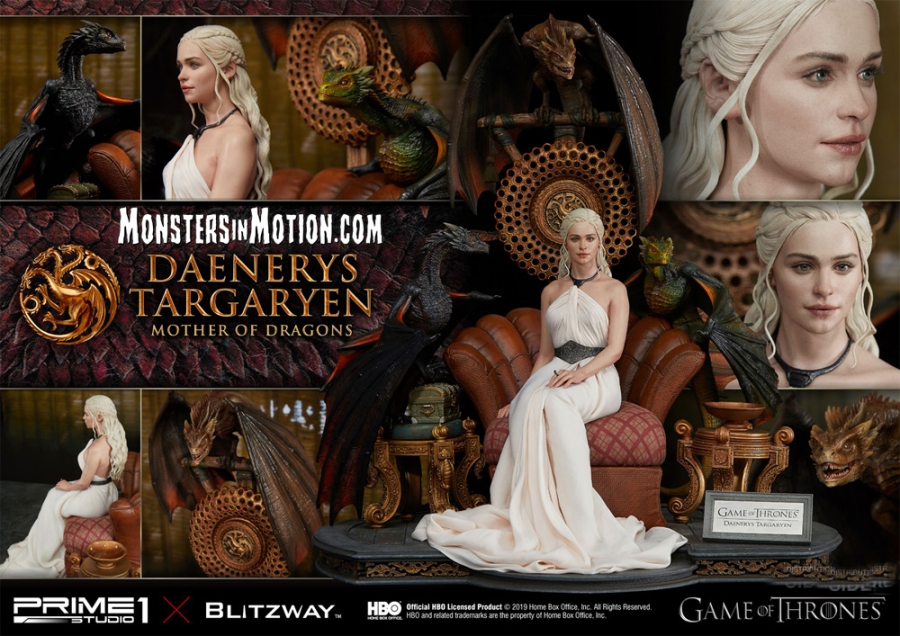 Game of Thrones Daenerys Tagaryen Mother of Dragons 24" Statue by Blitzway - Click Image to Close