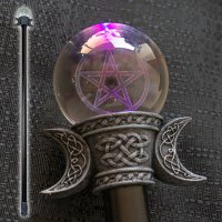 Pentagram Wizard's Walking Cane with LED Lights