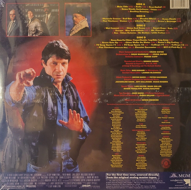 Remo Williams The Adventure Begins 35th Ann. Limited Edition Vinyl LP Craig Safan - Click Image to Close