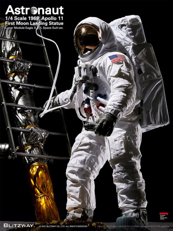 Astronaut 1969 Apollo 11 First Moon Landing LM-5 A7L 1/4 Scale Statue by Blitzway - Click Image to Close