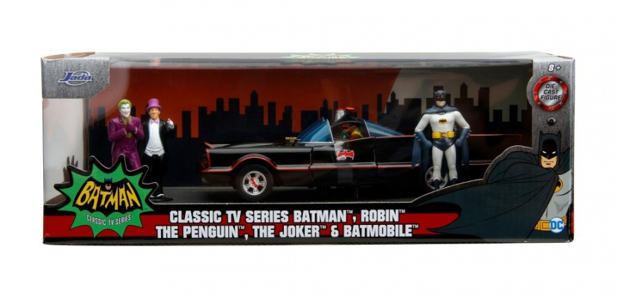Batman 1966 Hollywood Rides Deluxe 1/24 Scale Batmobile & Figure Set - Click Image to Close