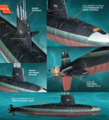 USS Skipjack Submarine 1/72 Scale 40 Inches SSN-585 Model Kit