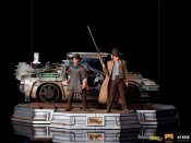 Back to the Future III DeLorean 1/10 Scale Statue Set with Doc and Marty