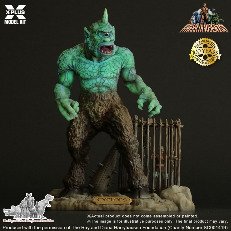 7th Voyage of Sinbad Cyclops Plastic Model Kit (GLOW EDITION) by X-Plus - Click Image to Close