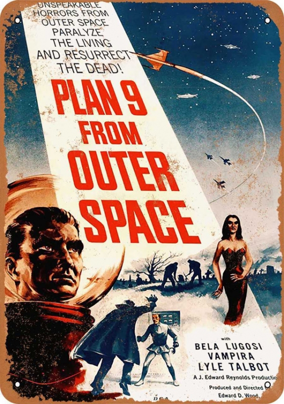 Plan 9 From Outer Space 1959 Movie Poster Metal Sign 9" x 12" - Click Image to Close