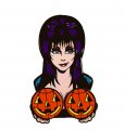 Elvira Mistress of the Dark Spinning Pumpkins Enamel Pin