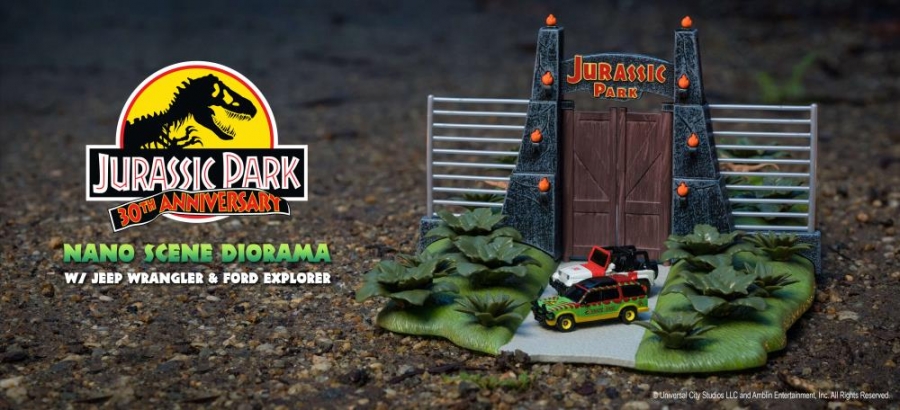 Jurassic Park NanoScene Hollywood Rides Jurassic Gate Scene by Jada - Click Image to Close