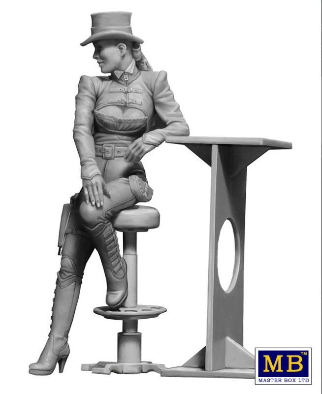 At the Edge of the Universe: Don't Even Think About.. 1/24 Scale Model Kit (Figure, Counter & Chair) - Click Image to Close