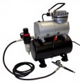 Air Brush and Air Compressor with Tank Hobby Kit AS-186