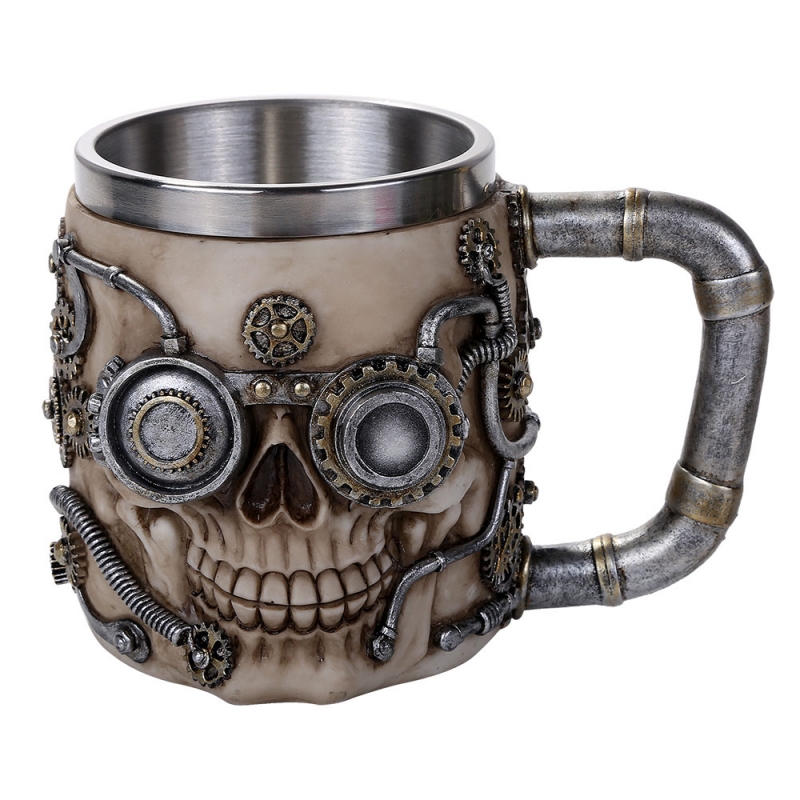 Steampunk Skull Drinking Mug - Click Image to Close