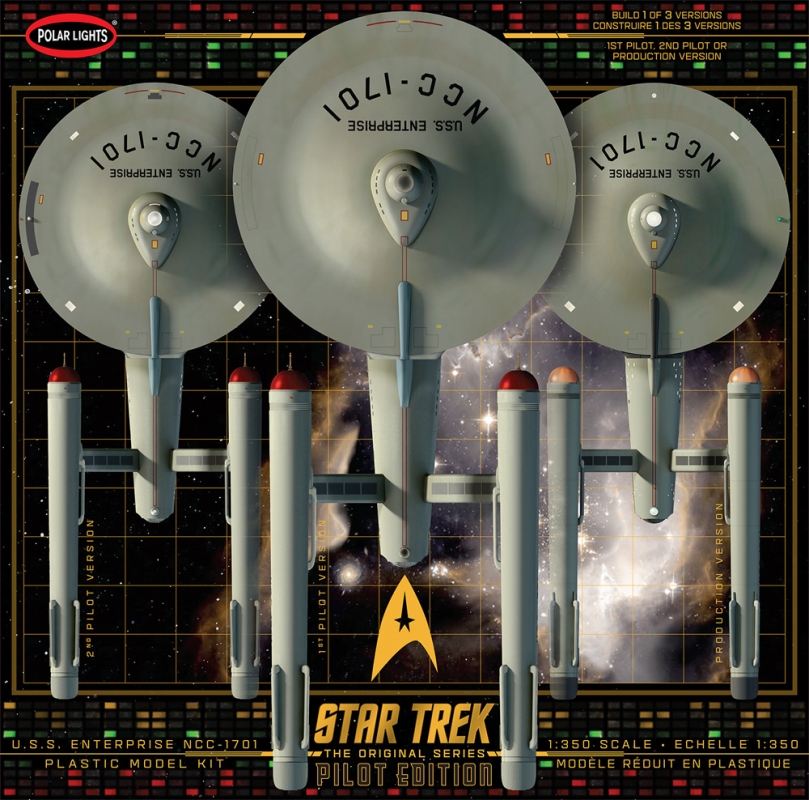 Star Trek TOS U.S.S. Enterprise NCC-1701 1/350 Scale Model Kit with Pilot Parts - Click Image to Close