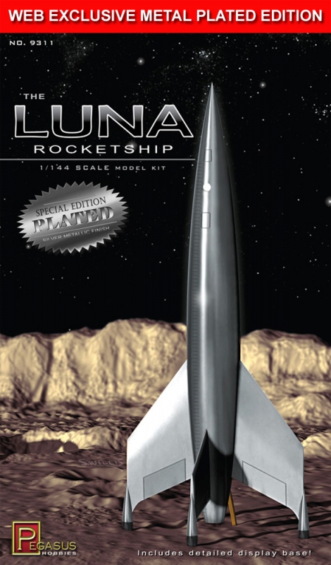 Destination Moon Luna Rocketship 1/144 Scale Model Kit SPECIAL METAL PLATED EDITION - Click Image to Close