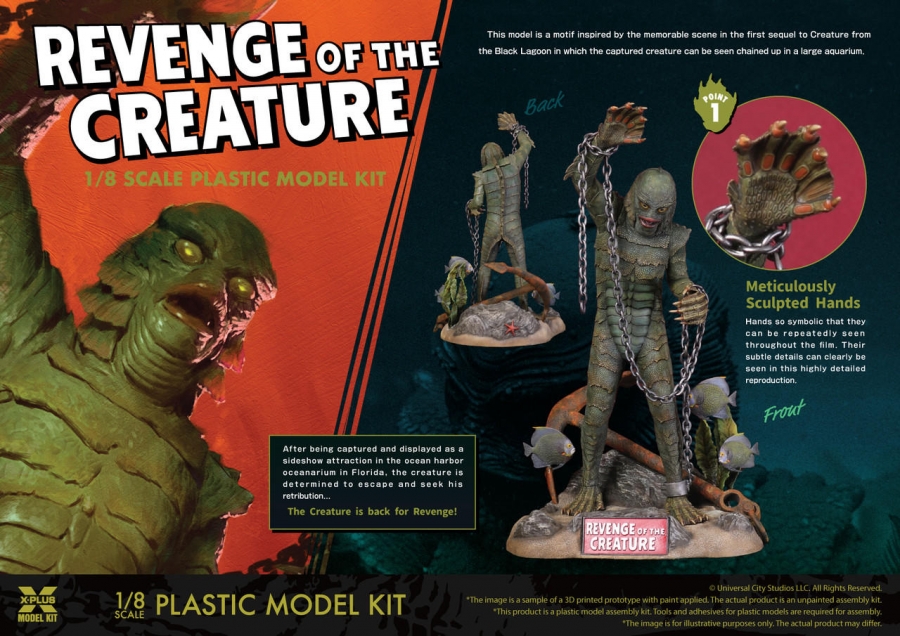 Revenge of the Creature from the Black Lagoon Plastic Model Kit By X-Plus - Click Image to Close