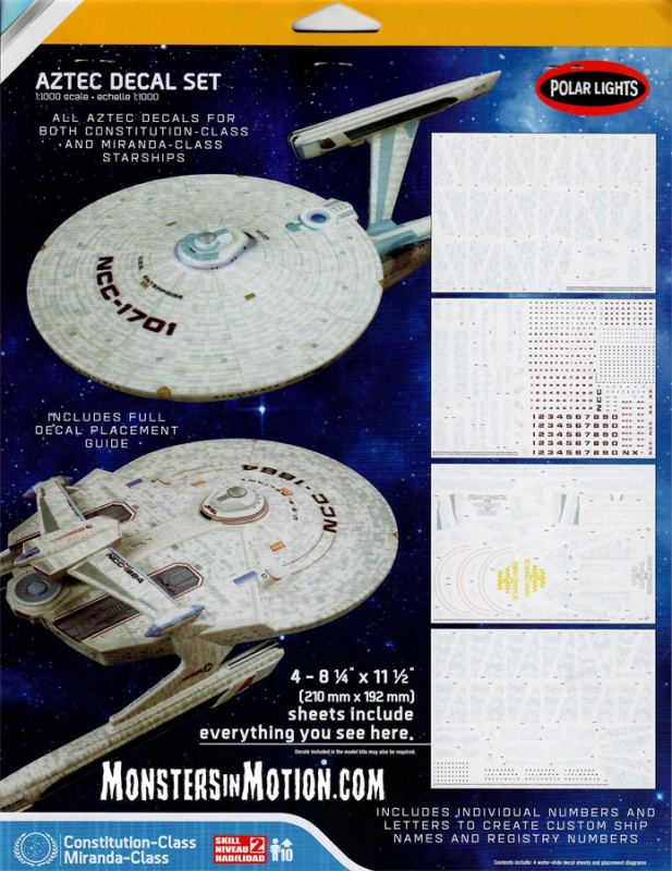 Star Trek II The Wrath Of Khan 1/1000 Aztec Decal Set for Enterprise and Reliant - Click Image to Close