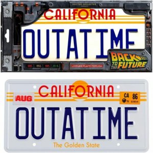 Back to the Future License Plate Prop Replica OUTATIME