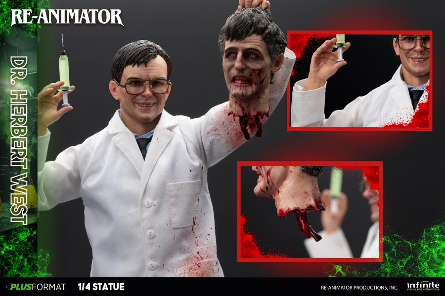Re-Animator 1985 Dr. Herbert West 1/4 Scale Statue H.P. Lovecraft Jeffrey Combs - Click Image to Close