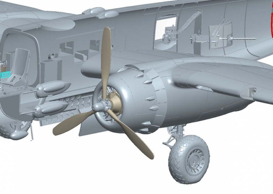 B-25H Mitchell Gunship 1/32 Scale Model Kit by HK Models - Click Image to Close