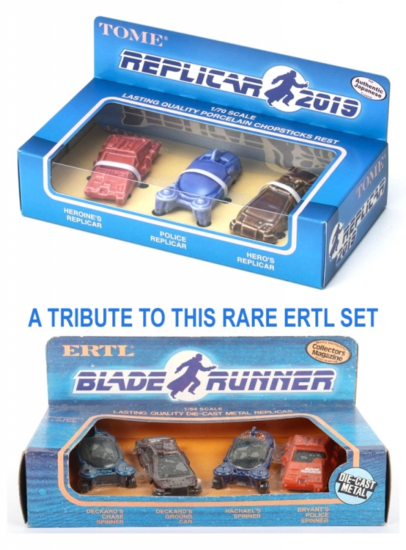 Blade Runner Police Spinner, Deckards Sedan and Alpha Romero Spinner Replica Porcelain Chopstick Rest Cars from Japan - Click Image to Close