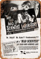 Mad Mad Scientist Laboratory 1966 10" x 14" Metal Sign