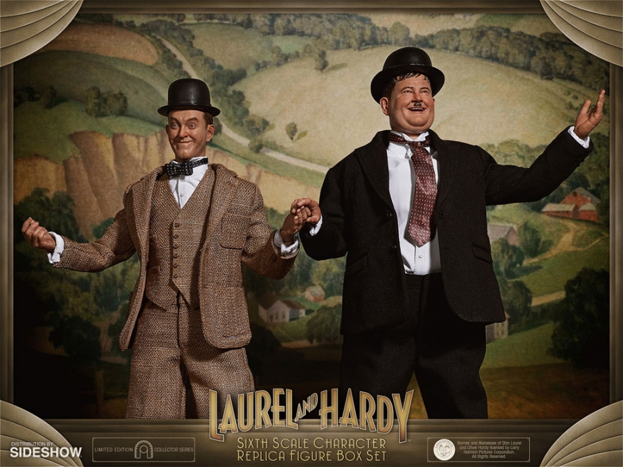 Stan Laurel and Oliver Hardy in Classic Suits 1/6 Scale Figure Set - Click Image to Close