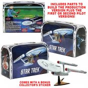 Star Trek TOS Enterprise 1/1000 Scale Model Kit in Tin Lunchbox Packaging