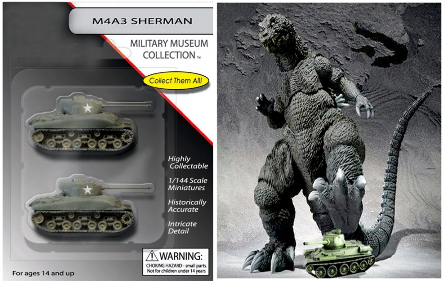 Sherman Tank M4A3 1/144 Scale Minature 2-Pack - Click Image to Close