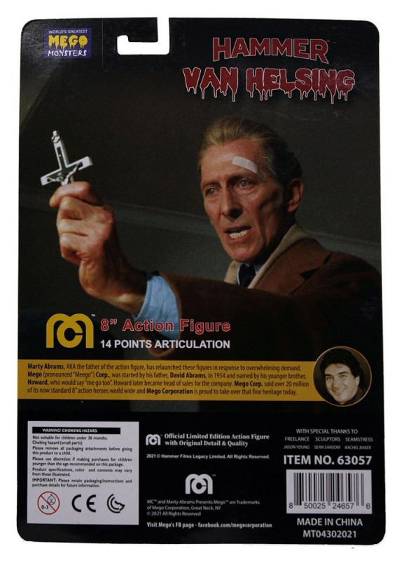 Van Helsing Hammer Films STAKE VERSION 8 Inch Mego Figure Peter Cushing - Click Image to Close