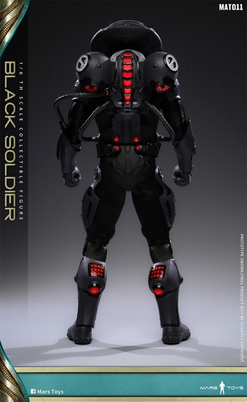 Black Soldier 1/6 Scale Figure with Lights by Mars Toys - Click Image to Close