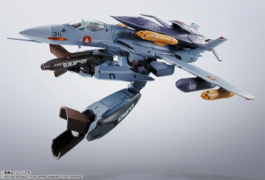 Macross Zero VF-0A Phoenix Valkyrie with QF-2200D-B Ghost Hi-Metal R Transforming Figure - Click Image to Close