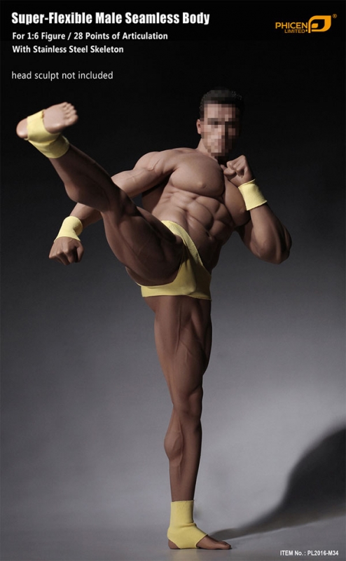 Male Body Seamless 1/6 Scale Super Flexible Muscular Version by Phicen - Click Image to Close